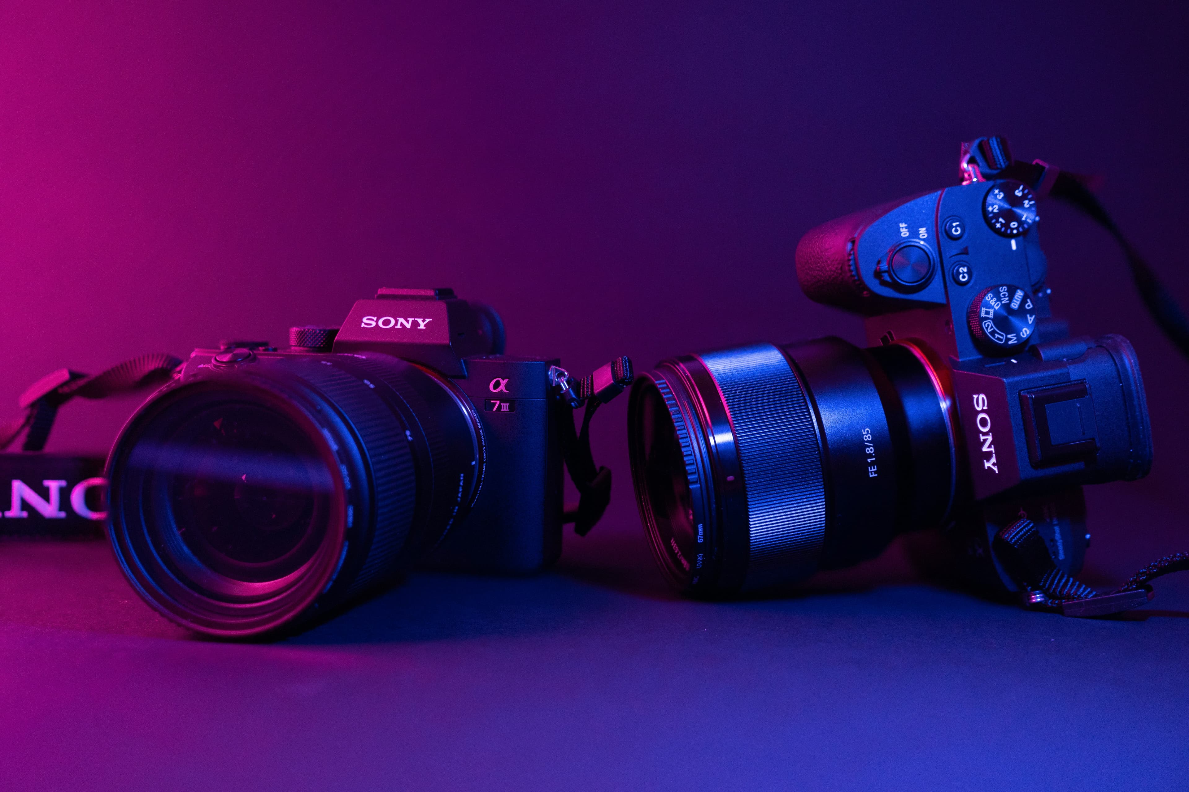 Photographer composing a shot with a camera